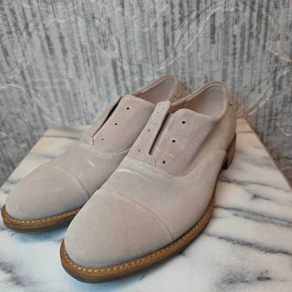 ECCO Tan Sartorelle Laceless Leather Oxford Shoes Sz 10 Tan Color